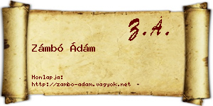 Zámbó Ádám névjegykártya